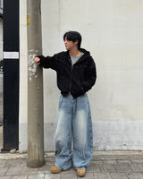 Brush denim pants