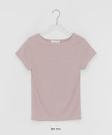 Yurimo Stripe Boat Neck Short Sleeve Tee