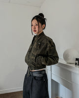 Camouflage Crop Rider Jacket