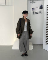 Button shirred back ribbon wrinkle sailor cap