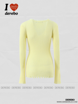 Elise Knitwear Pleats Skirt Cardigan Two-Piece