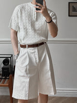 ASCLO One Tuck Cotton Half Pants (4color)