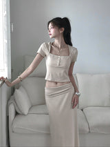Lumi Square Half-Neck Sleeveless Dress Set