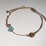 drop cat's eye knot bracelet (brown)