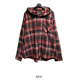 Allen crack check hood shirt