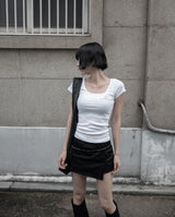 26SS★ [mnem] ME スクープネック ベビー Tシャツ