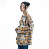 Washed Painted Check Shirt - YELLOW