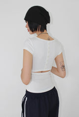 BACK BUTTON SLIT TEE