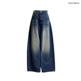 Curve Wide Deep Blue Denim Pants