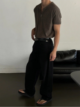 [4SEASON] ベーシックセミワイドデニムパンツ(3color)