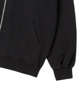 25FW OVERLAPPING HOODIE ZIP UP BLACK