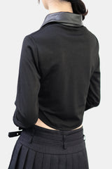 Esser leather color block shirt