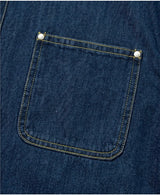 Oversized Pocket Short-Sleeve Denim Shirt Indigo
