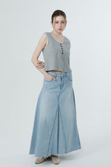 ワッフルスリーブレス_MELANGE GRAY