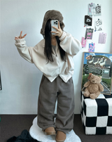 ストリング🩶ピグメントトラックロングパンツ 🩶🤎🖤3カラー