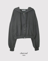 Everyday 2WAY Crop Loose Hood Zip-up (9color)
