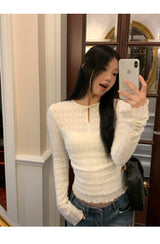 Daisy lace cuffs long-sleeved t-shirt
