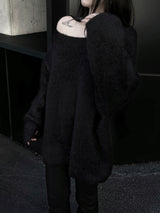 overfit mohair lips-neck knit (2color)