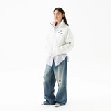 FMACM 24AW Half-zip stand-up collar loose silhouette simple versatile padded sweater