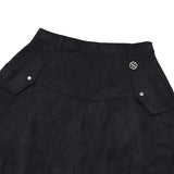 COLLECTION SUEDE PUMPKIN SKIRT [CHARCOAL]