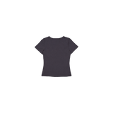 プリントコットンクロップTシャツ グレー