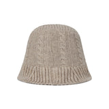 VA Applique Cable Knit Bucket Hat / Beige