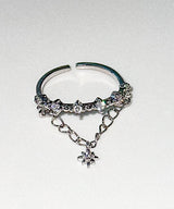 Snowflake Layered Chain Cubic Ring