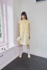 ONE BUTTON MINI DOT DRESS (YELLOW)