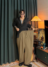 Planned Banding One-Tuck String Slacks