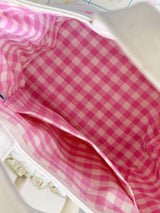 Signature canvas check tote bag
