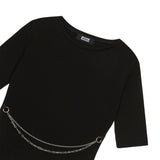 [ULKIN] Double Chain Tight T-shirt_Black