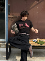 LMN フェザーホースクロップ半袖Tシャツ (3 colors)