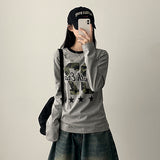 Camo 07 lettering number long sleeve tee