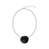 Detachable Rose Pearl Necklace (4colors)