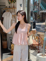 Lovely Pumpkin Sleeveless Blouse (4color) 
