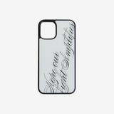 [MADE] slogan glass bumper case (white)