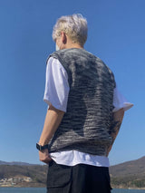 Lizard bokashi knit vest