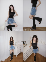 All-match best denim mini skirt