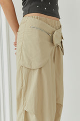 BELT LAYER PANTS / BEIGE