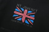 Flag My Way Crop Hoodie (Black)
