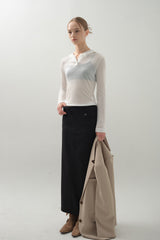 Mild Tencel Hoodie Top_White