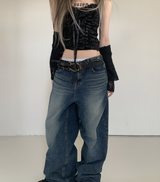 Windbreaker y2k denim wide pants