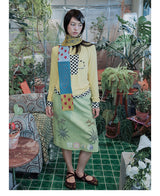 UnsocialNight original design autumn and winter light green cute イラストプリントハーフスカート female