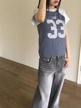 Sec 33 プリンティドセミクロップ半袖Tシャツ