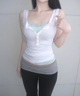 misty layered henley top (5colors)