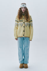 Atelier Jacquard Knit Cardigan [Lemon]