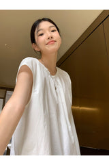 フレンチシャツ ルーズフィット ノースリーブTシャツ