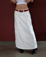cargo pocket open long skirt