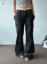Semi Heart Side Cargo Loose Bootcut Pants 3color