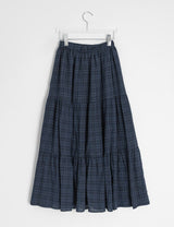 Konomi Check Banding Long Skirt